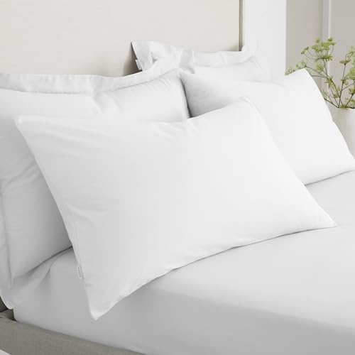200 Thread Count Cotton Percale Standard Pillow Case Pair White