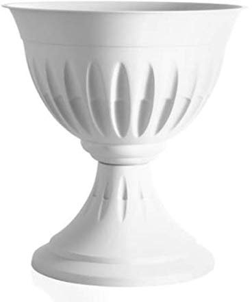 Bama Vaso a Ciotola, Alba, in Resina, Bianco Ø 25 cm