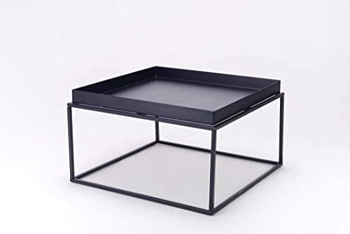 Kosmi - Table Basse métal Noir Style Industriel 60 x 60 x 40 cm