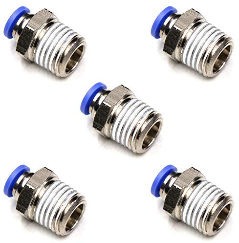4 mm OD Push to Connect Fitting Push in Connector 14 NPT männlich Air Fittings pneumatische Fitting, CEKER 4 mm Air Tube Fittings Air Line Fittings Quick Connect Air Schlauchfittings für 3DDrucker