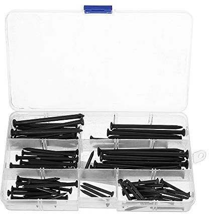 TuToy 90 Stücke Schwarz Eisen Spitze Wand Zement Nägel Holz Nagel Set 3/4/5/6/7/8 Cm