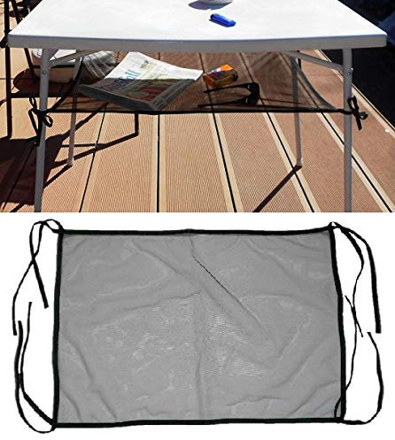 Holzdrehteile Ablagenetz für Campingtisch Tischnetz Aufbewahrungsnetz Netzablage Netz 65 x 50 cm