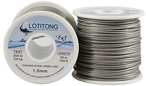 50 Meter Pesca Filo di Acciaio Linea 31,8-119,7 Kilogram Pesca Filo Rivestito in Nylon 7 x 7 49 Stainless Steel Leader Wire Fish Jigging Line