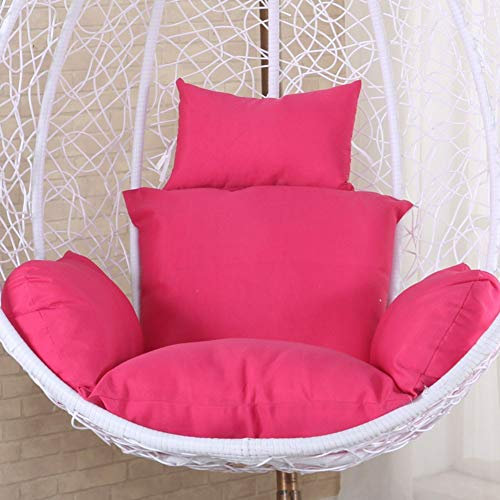 WLVG Hängende Ei Hängematte Stuhl Kissen ohne Ständer, Schaukelsitz Polsterung Polyester Dick Home Nest Hängesessel Rücken Mit Kissen-Rosa