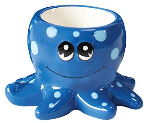 Coquetier Crockery Critters - Pieuvre de Deluxebase. Coquetiers mignons en céramique en forme d'animaux pour enfants et adultes