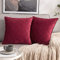 MIULEE 2er Set Samt Kissenbezug Gitter Sofakissen Dekokissen Kissenhülle Kissenbezüge Couchkissen Kissen Samtkissen Weich Einfarbig Zierkissen für Sofa Wohnzimmer 50x50 cm Rot