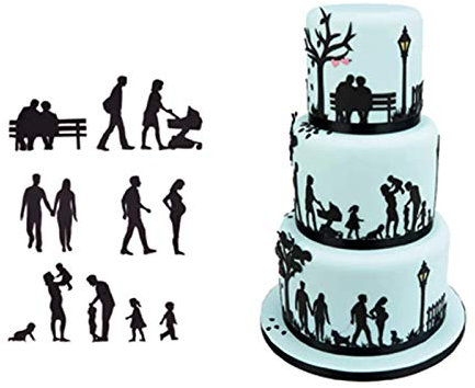 Xfaiz Lot de 10 emporte-pièces pour décoration de gâteau de mariage/musique/parc