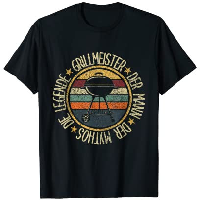 Herren Vater Grillmeister Papa Grillschürze Lustig Grillen Vatertag T-Shirt