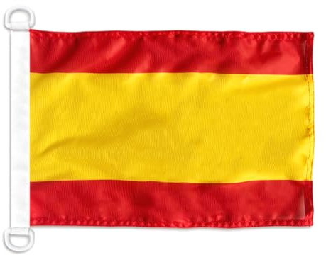 AZ FLAG Bandera Nautica de España Sin Armas 45x30 cm - Pabellón de Conveniencia Española Sin Escudo 30 x 45 Cm, Bandera de Barco con anillas