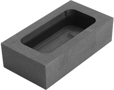 VILLCASE Crisol de molde de de grafito, moldes de fundición para fundición de moldes de refinación de metal cobre oro plata aluminio latón, 3.93x1.97x0.98 inch