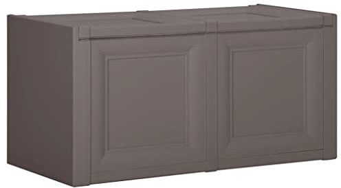 vidaXL Kissenbox Aufbewahrungsbox Auflagenbox Truhenbank Sitzbank Gartentruhe Kissentruhe Gartenmöbel Gartenbox Grau 86x40x42cm 85L