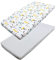 TupTam Baby Spannbettlaken Kinder Spannbetttuch für Babybett Kinderbett 2er Pack, Farbe: Autos/Tupfen Grau, Größe: 90 x 200 cm