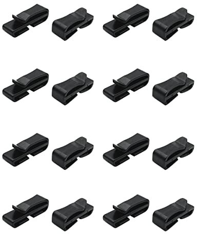 Zthluyc Skihelm-Maskenhalter, 16 Paar, 2 Größen (25 mm & 32 mm), Unisex-Kinder, Schwarz, Kunststoff, Skifahren, Helmzubehör, Kinder, Einheitsgröße, 180-tägige Garantie