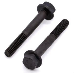 M10-1,5 x 40mm (4 pz) Bullone esagonale flangiato in ossido nero, acciaio legato 10,9 grado, DIN603 standard