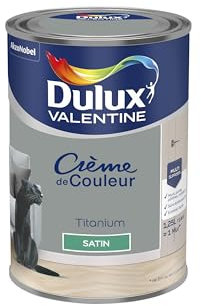 Dulux Valentine Crème de Couleur - Peinture multi-supports intérieure - Satin Titanium 1,25 L