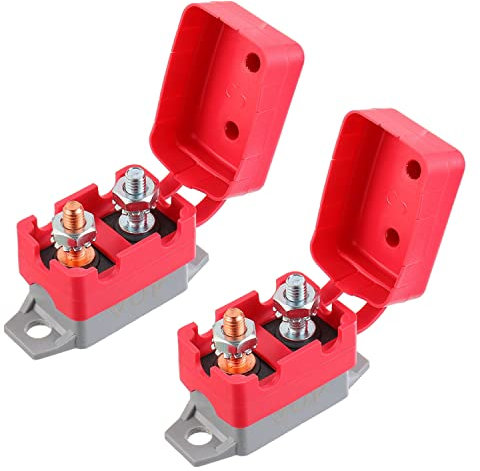EPLZON 40A 12V-24V automatischer Reset-Leistungsschalter mit Abdeckung Bolzen für Batterieladegeräte LKW Auto Motoren und mehr (2pcs)