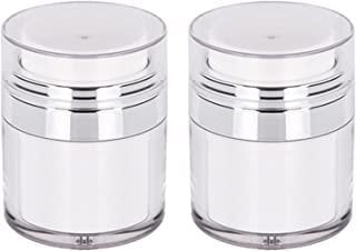 2/4 PCS Cream Jar Vacuum Bottle Empty Refillable Cosmetic Air Pump Jars Bottles Travel Portable Airless Lotion Sample Container Pot Leak-Proof DIY Accessaries (2 PCS,30ML)