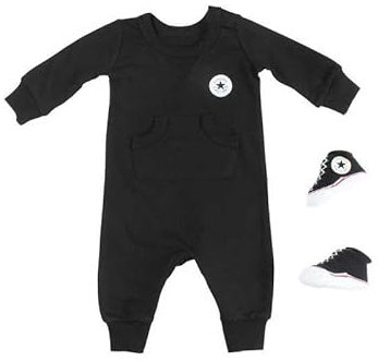 Converse Tuta Lil Chuck Nero frullatore 9 Mois Unisex-Adulto