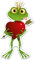 Frosch Aufkleber mit Herz, Pfeil und Krönchen in Grün - in 10 x 5,6 cm - Selbstklebender Sticker - für Auto, Laptop, Fahrrad, Kühlschrank, Waschmaschine - kfz737
