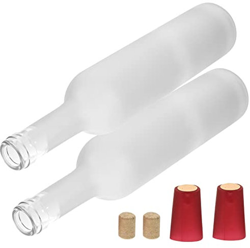 FOMIYES 2 Pièces Décoration De De Vin Vide Bouteilles De Vin Vides De Fleurs Sèches Vase à Fleur De De Vin Bouteilles De Messages Bière Self Made Blanche Un Verre