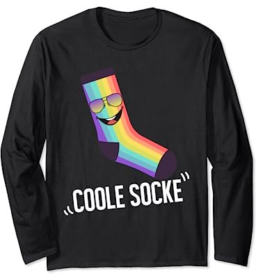 Coole Socke mit Sonnenbrille Retro-Design Hipster Brille Langarmshirt