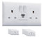 Veltz USB C & A Socket | 30W PD/PPS USB C & 18W QC 4.0 USB A | Super Fast Charging | Double Plug Wall Socket 13A 2 Gang | White (5 Pack)