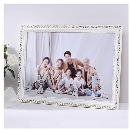 MOOWI Bilderrahmen Großformatiger Fotorahmen im europäischen Vintage-Stil 12 16 18 20 Familienfoto-Displayrahmen Wandbehang Dekoration Bilderrahmen-Set (Color : Wit, Size : 18)