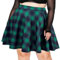 Moon Wood Damen Karierten Minirock Hohe Taille Plus Größe Skater Rock Bequemer Dehnbarer Faltenrock