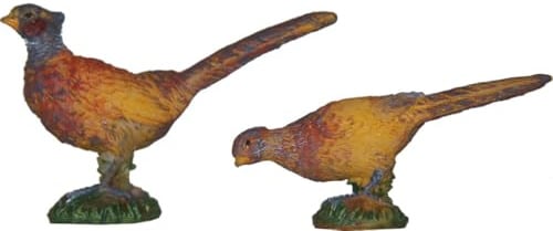FADEDA 2X Fasane/Höhe:4 cm/handbemalt/detailgetreue Krippen Figuren - Weihnachten Tisch Dekoration Krippe Zubehör