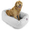 Majestic Pet Bagel Beruhigendes Hundebett, waschbar, gemütlich, weich, rund, mit Wirbelsäulenstütze, für Hunde, um ihren Kopf auszuruhen, flauschiges Donut-Hundebett 132 x 89 x 28 cm, rund, Größe XL,