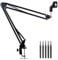 Marstey Microphone Stand, Boom Arm, Microphone Arm, Mic Boom Arm, Adjustable Scissor Mic Arm Stand with Desk Mount Clamp, with Velcro,For Blue Yeti HyperX QuadCast S SoloCast Snowball and other Mic