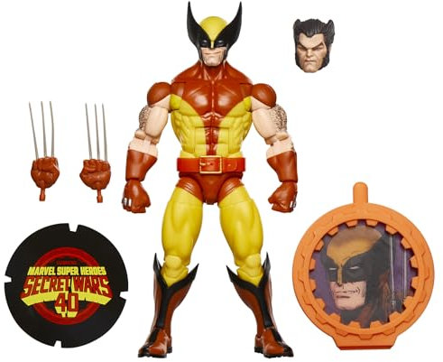 Marvel Legends Series Wolverine Age 4+, X-Men Retro Marvel Comics Secret Wars Collectible 6 Inch Action Figure, Yellow and Blue