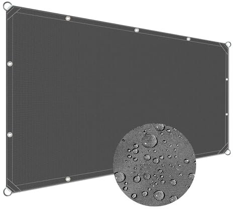 Tenda a Vela Parasole Quadrata 4x8m, Vele Ombreggianti Anti-UV Impermeabile Vele Parasole Varie Dimensioni per Serra/Balcone/Cortile/Tetto - Grigio Scuro