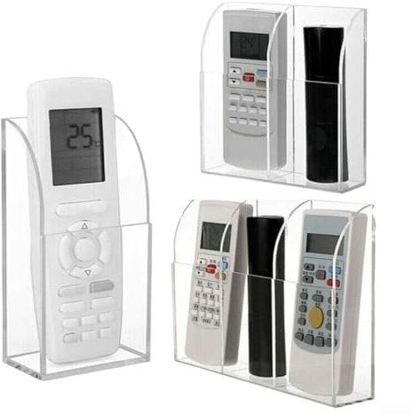 CARMOTTER Remote Control Holder Case, Acrylic Wall Mount Clear Remote Control Rack Case Storage Box For Air Conditioner, TV Remote Control(single grid)