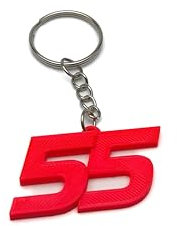 5 Carlos Sainz CS55 F1 Pendant, Formula 1 Driver Keychain, F1 Keychain, Formula 1 Gadget for Car Keys, Short F1 Driver Name Abbreviation, Multicolored, Keychain