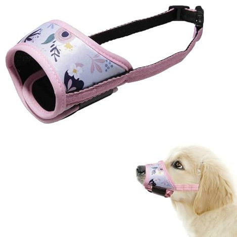 Hund Maulkorb, Hundemaulkorb Verstellbar Maulkorb aus Stoff Kleine Hunde Nylon-Maulkorb Mesh Atmungsaktiv Maulkörbe Hunde-Mundschutz Maske Anti-Kauen Bellen Beißen für Chihuahua Shih Tzu, Rosa XS