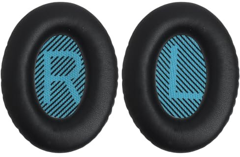 Almohadillas para Bose QuietComfort 35 (QC35) & Quiet Comfort 35II (QC35 II) Auriculares, Espuma de Alta Densidad y Cuero Proteico, Almohadilla Reemplazo, Repuesto Espuma