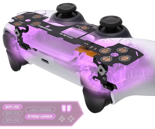 eXtremeRate Clicky Hair Trigger Kit V2 per ps5 Controller BDM-050,Microinterruttore L2R2 Trigger Stop Ergonomico L1R1 Bumper Tattili Mouse Click per ps5 Joystick BDM-050(Versione Forte)