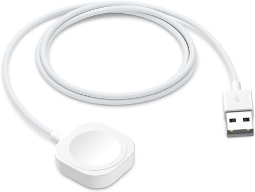 Watch Charger for Apple, 1M/3.3ft USB Fast Wireless Magnetic Cable Portable Cord Charging Cable Dock Compatible with Apple Watch Series 9 8 7 6 5 4 3 2 SE - White