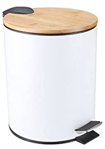 poubelle de cuisine, 5L Trash Can Type Garbage Bin Round Rubbish Bucket Multifunctional Bathroom Kitchen Living Room Office Dustbin, 3L/Black/(5L/White/20 * 25.5cm)
