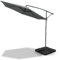 KEPLIN 3M Cantilever Garden Parasol, Garden Umbrella with Crank Handle & Cover, UV Protection, Water-Repellent Polyester, Powder-Coated Pole, 6 Ribs Garden Parasol, Grey