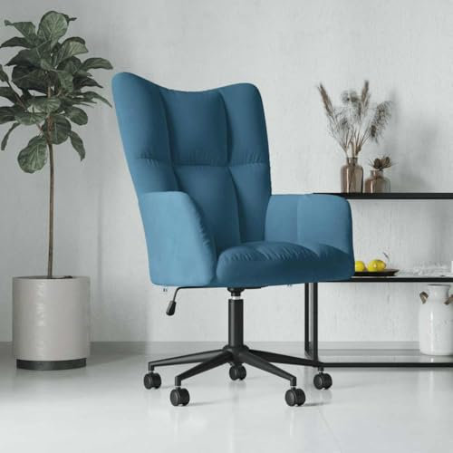 Brokky Relaxsessel Sessel Wohnzimmer Relax Sessel Lounge Sessel Relaxstuhl Sessel Wohnzimmer Relax Wohnzimmer Sessel Blau Samt / 328182