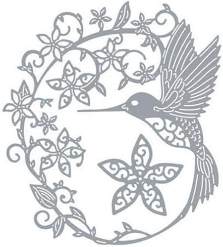 Metall-Stanzschablone mit silbernem Vogel, Blumen- und Blätter-Bordüre, Prägeschablone für Bastelarbeiten, Scrapbooking, Kartenherstellung, Fotoalbum, Basteln, dekorative Stanzformen, Prägen