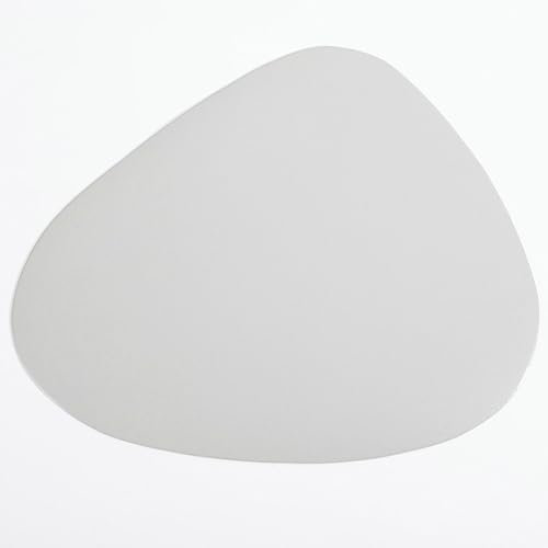 Ayoiow Tischsets Oval Platzdeckchen 4 Stück Platzset Abwaschbar Glatt Hellgrau Tischsets 45x36.5CM