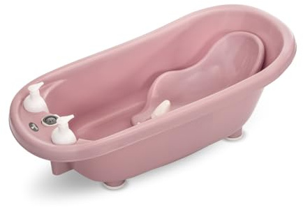 Lorelli Babybadewannen-Set Babybadewanne 88 cm Badesitz Badewannenständer Ablauf pink
