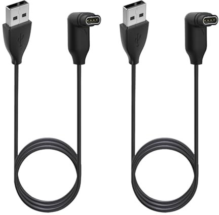 Qneneam 2 Stück Uhren-Ladekabel kompatibel mit Fenix 5 5S 5X Plus 6 6S 6X Pro 7 7S 7X Forerunner 45 45S 245 Music 935 945 Vívoactive 3 4 4S Approach S10 S40 S60 Vívomove 3S Sport Venu Sq 2 Plus
