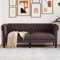 ChicAbode Chesterfield-Sofa 2-Sitzer Dunkelbraun Stoff Couch mit Armlehnen Rückenlehne Stützbeine, Polstersofa für Wohnzimmer, Couchgarnitur, Modern