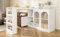 JIANFA 360° drehbarer Bartisch (Hauptkörper 120 x 40 x 97 cm), moderner und einfacher weißer drehbarer Ess- und Barschrank, multifunktionaler Aufbewahrungsschrank mit Glastür