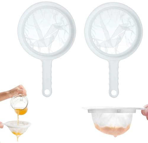 Lot de 2 tamis fins, passoires en plastique kéfir, passoire à cheveux de cuisine, passoire fine, passoire de cuisine en plastique, convient pour filtrer le yaourt, la farine et le miel
