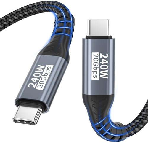 USB C Datenkabel,USB C Kabel 2M,20Gbps USB 3.2 Gen2×2 240W,Lade-5K@60Hz 4K@144Hz Videokabel usb c auf USBC PD3.1 Ladekabel für iPhone 17 Pro Max/Plus/Pro/iPhone 16/15/MacBook Pro/iPad Pro,PSSD